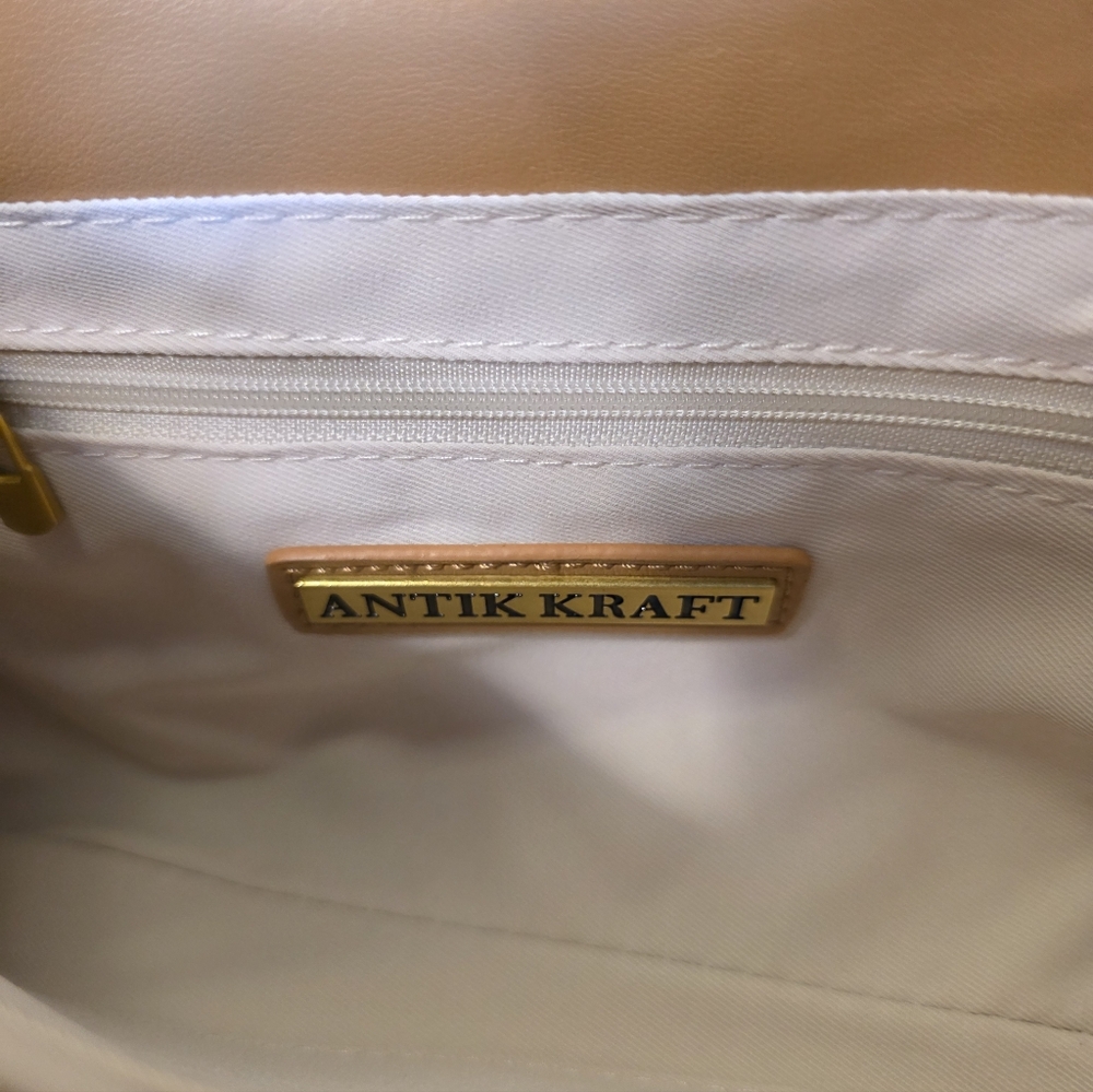 PRICE DROP!! Front Flap Handbag in Camel with Bag Charm NWT - Picture 6 of 8